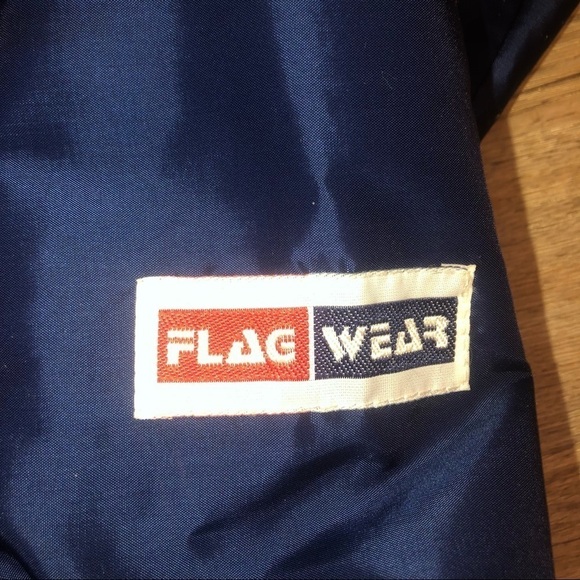 VTG 90s Flag Wear Red White & Blue Multi Flag Full Zip Windbreaker Oversized M - Picture 2 of 8